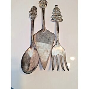 International Silver Company Holiday Joy Christmas 3-pc. Serving Set used